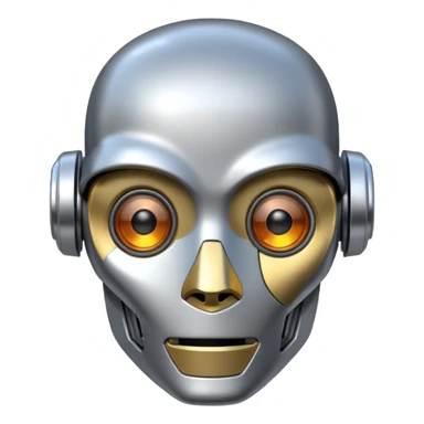 portrait photo frame with a robot head sticker