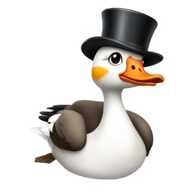 a goose wearing tophat and monocole sticker