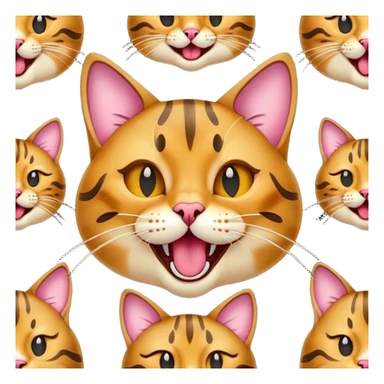 Cinematic Comical Bengal Cat Portrait Emoji, Head tilted dramatically while yawning exaggeratedly, sleek spotted brown and gold fur, Simplified yet hilariously adorable features, highly detailed, glowing with an almost sarcastic glow, high shine, a mix of lazy and curious, stylized with a touch of playful whimsy, bright and alert but with a comical expression, soft glowing outline, capturing the essence of a mischievous yet overly dramatic kitten, so meme-worthy it feels like it could leap off the screen and sarcastically demand attention, perfect for the internet's next viral meme! sticker