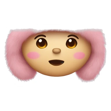 Cute pink fur hat for winter sticker