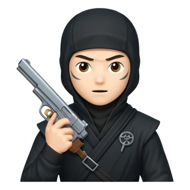Dame un ninja sin boca con pistola  sticker