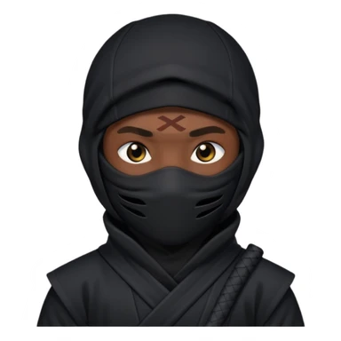 Ninja covering his face with black ninja suite. sticker