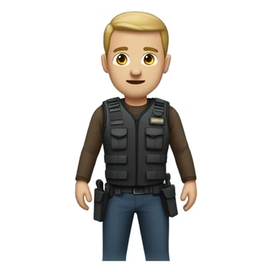 man standing full body with stab vest  sticker