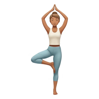 person in yoga pose balancing on one leg, centered and calm sticker