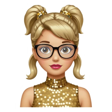 80'S DICO GIRL WITH GLASSES sticker