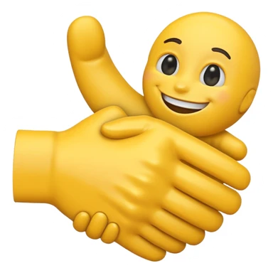 Make a self-clasping handshake emoji in the style of the usual emoji of a handshake sticker