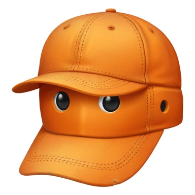 Orange baseball hat with no face  sticker