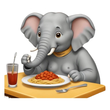 elephant at a restaurant table sticker