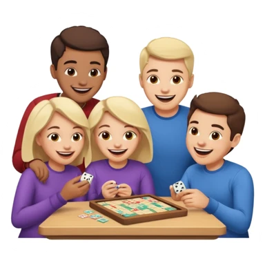 white friends playing board game sticker