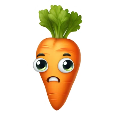 Cute carrot with large eyes crying, tears sticker
