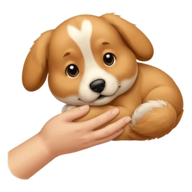 hand pets an animal sticker