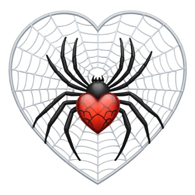 An heart emoji made up of SPIDER web without SPIDER sticker