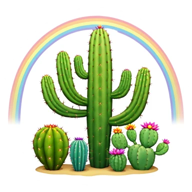 Cactus arc en ciel sticker