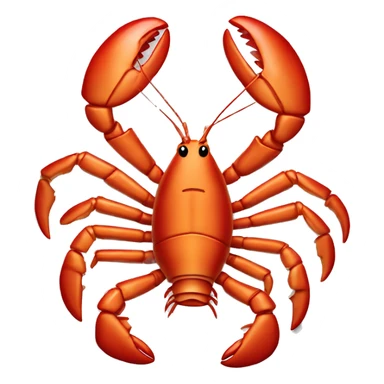 cooked red lobster served on a plate, with a focus on its claws and tail, vibrant and appetizing.” sticker