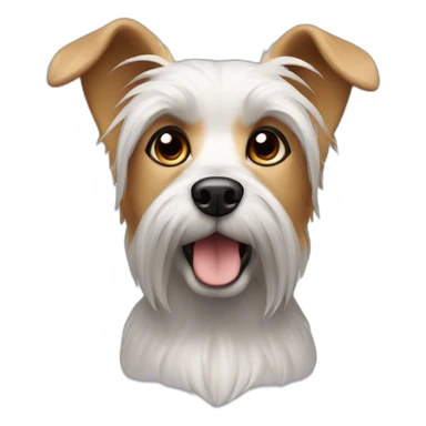 Yorkshire dog with silver pointed ears and black eyes sticker