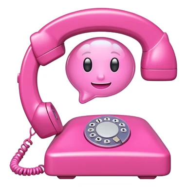 pink phone call \caller id bubble sticker