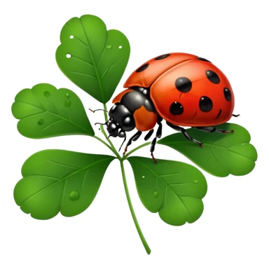 Ladybug on clover sticker