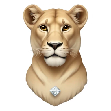Lioness with diamonds and peonies sticker
