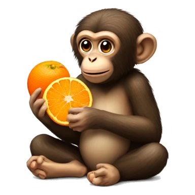 monkey eats tangerine sticker