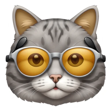 Grey tabby cat in sunglasses sticker