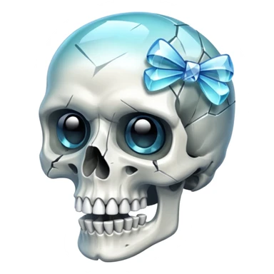 make the bow be holding the skull together make the skull see threw crystal sticker