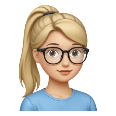 Ponytail Girl with Glasses sticker