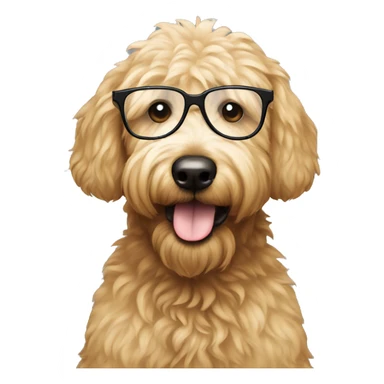 Golden doodle wearing glasses sticker