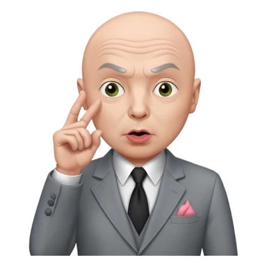 Dr evil from austin powers with his pinky to his mouth sticker