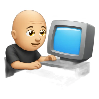 bald-men-playing-computer sticker