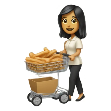Tan black hair lady with a cart selling churros sticker