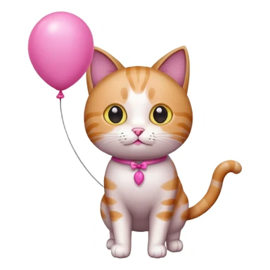 Cat with pink balloon sticker