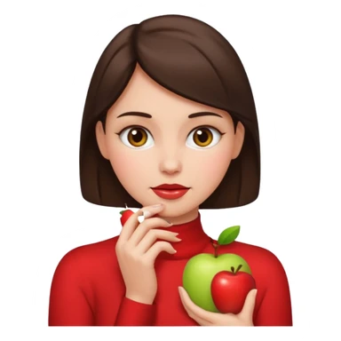 The apple female brunette emoji grabbing her neck  sticker
