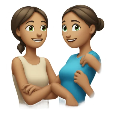 Mom and daughter blue eyes sticker