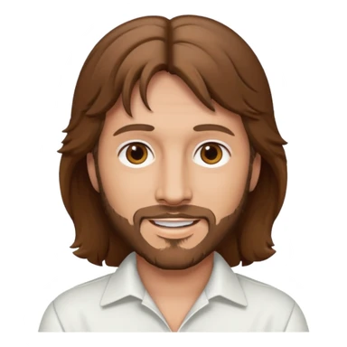 Barry Gibb brown eyes, brown hair, white outfit sticker