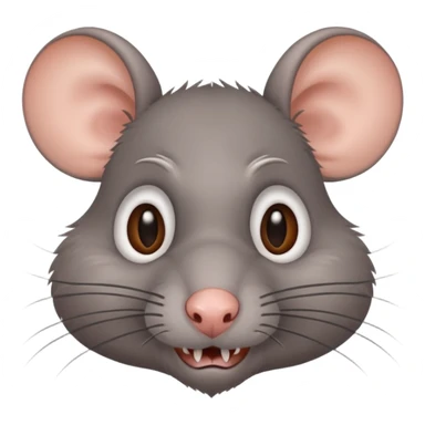 a crazy rat with grey fur sticker