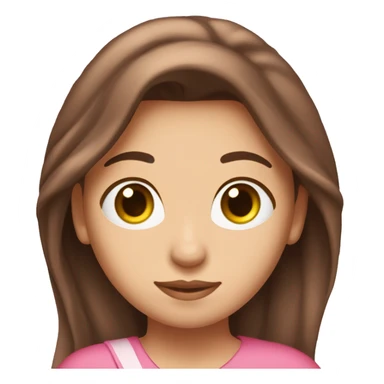 cœur brisé rose brunette rose in long hair sticker