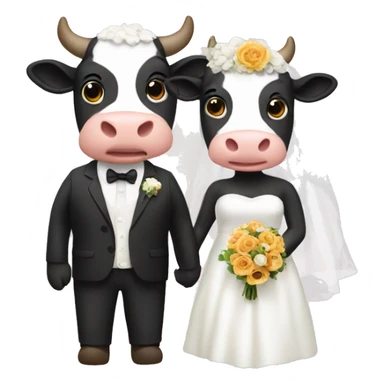 2 cows getting married sticker