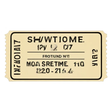 A movie ticket sticker