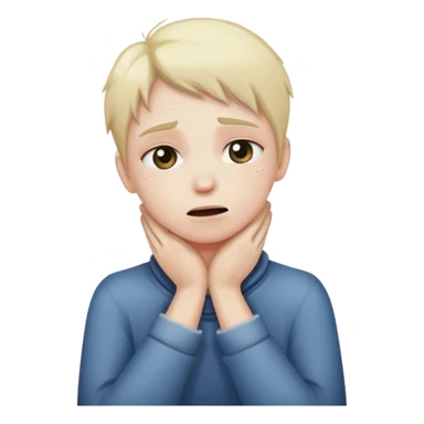 Emoji crying with hands over neck  sticker