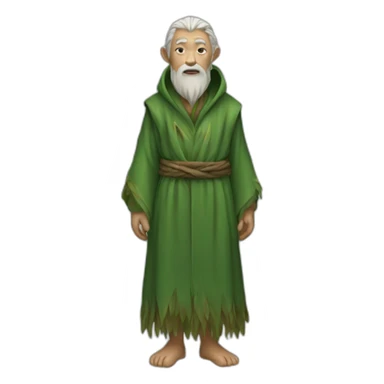 old human druid green robe sticker