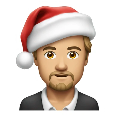 leonardo dicaprio with santa hat sticker