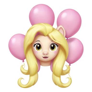fluttershy mlp pastel balloons floating above its mane. sticker