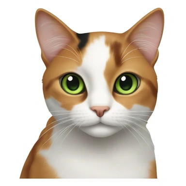 calico cat with green eyes sticker