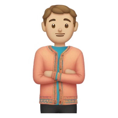 Folklor cardigan with stars on the elbows sticker