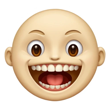 😂😮 mische die zwei emojis (von apple) so das bis auf dem mund alles so ist wie beim ersten und der mund ist wie der zweite sticker