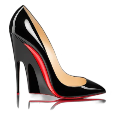 One WEDGE heel LOUBOUTIN black PATENT sticker