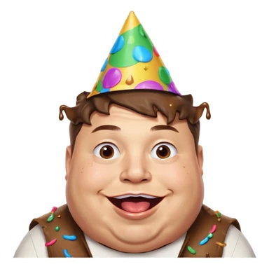 overweight elon musk partying with poop all over his mouth sticker