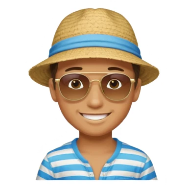 boy  at beach sticker