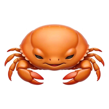 Meme-Worthy Cute Sleeping Baby Crab Portrait Emoji, Head and body resting peacefully with a contented smile, showcasing a petite, delicately armored form and eyes gently closed in serene slumber, Simplified yet adorably endearing features, highly detailed, glowing with a soft, drowsy coastal light, high shine, relaxed and utterly lovable, stylized with an air of playful laziness, soft glowing outline, capturing the essence of a sleeping baby crab that feels destined to become the next viral icon of adorable rest! sticker