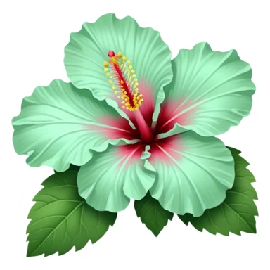 Hibiscus flower light mint green sticker